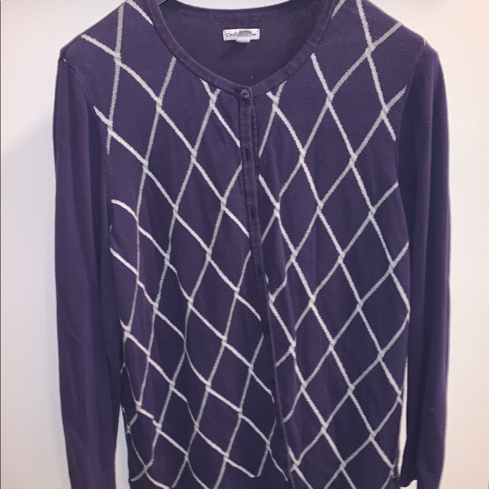 Croft &Barrow button down cardigan 2x purple